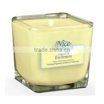 lemon scented candle in glass jar, art candle