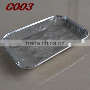 Foshan disposable silver aluminum foil tray for food package C003