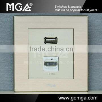 MGA Q7L series USB wall socket with HDMI