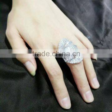 Latest Paving Setting 925 Sterling Silver Finger Ring Designs