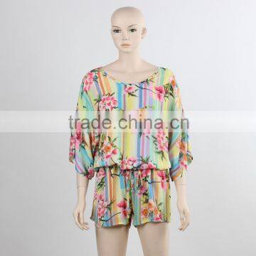 OEM custom sexy jumpsuit summer wear 2016 girl woman beach wear cheap price in Guangzhou