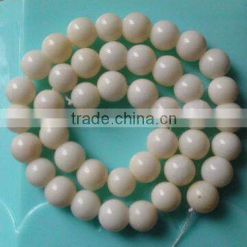 10mm natural oil dyed white coral beads for jewelry making