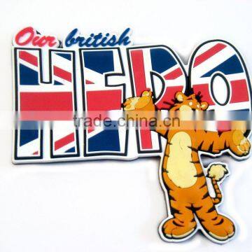 3D soft PVC tiger fridge magnet/refridgerator