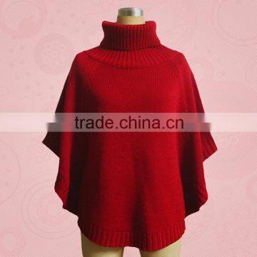 BGA15048 Acrylic heavy warm high collar winter poncho