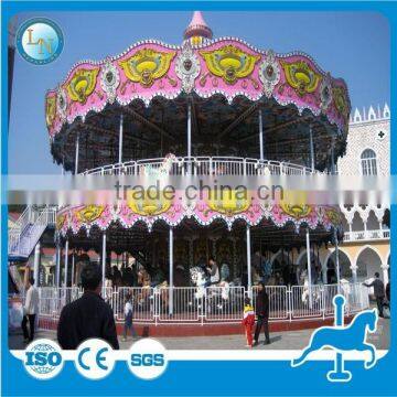 Classical Fairground Rides Double Decker Carousel Outdoor for 48 People for Sale