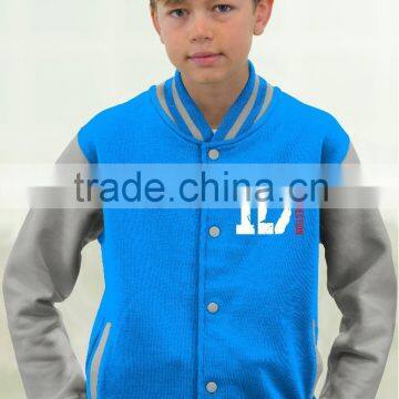 Lush blue color baby boys school varsity jackets