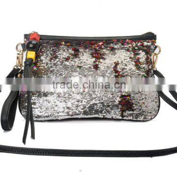 Iterm no.: S2537 HOT in-fashion lastes 2015 colorfu sequin PU two function shoulder hobo handbag