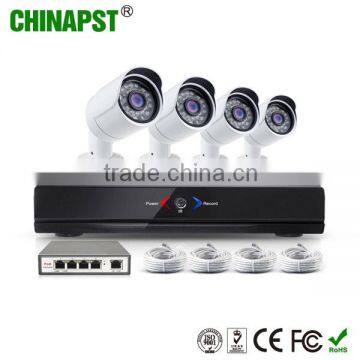 High Quality 4 Channel POE NVR Kit 960P 1.3MP IR IP Bullet Camera Infrared Security IP Camera 4CH NVR Kits PST-IPK04CM