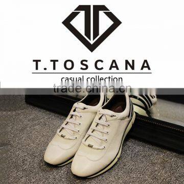 2016 Cheap Genuine Leather Stripe White High Heel Sport Casual Shoes photo-3