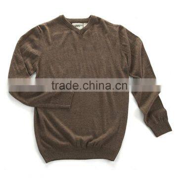 15JWA0110 men 100%acrylic cashmere feeling V neck pullover sweater