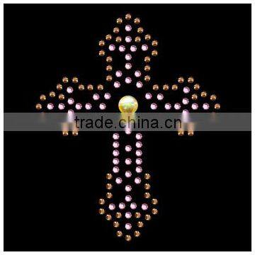 T14050016 Cross Hot fix Crystal Motif For Dresses