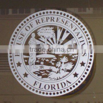 White clear vinyl decal in circle