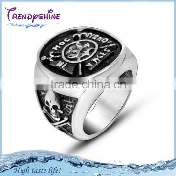 Men's custom big stainless steel antique 2016 pigeon ring