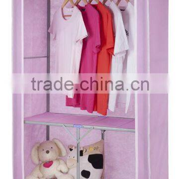 Cheap colorful non woven convenient folding clothes wardrobe