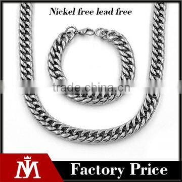 2016 newest design wholesale stainless steel heavy jewelry set