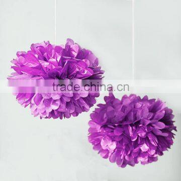 4" 6" 8" 10" 12"14" 16" 20" Tissue Paper Pompoms Pom Poms Balls Wedding Party Decor Purple Tissue Paper PomPom photo-2