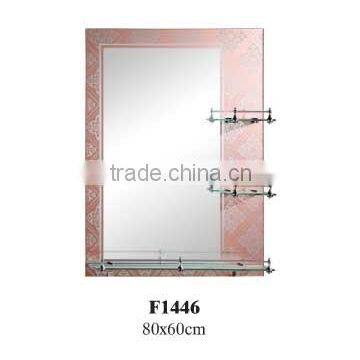 bathroom mirror with glass shelf