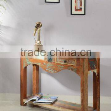 Recycled wood console table