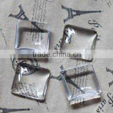 15MM transparent square shape glass cabochon,pendant setting cabochon4140003