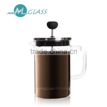 China handblown glassware french press stainless steel coffee maker