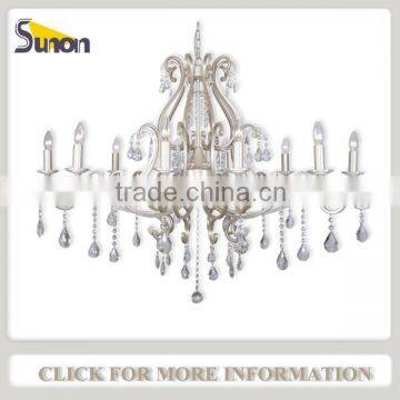 Silvery crystal decorative pendant chandelier light