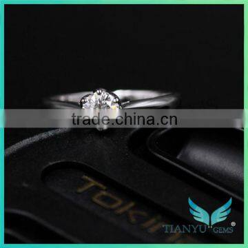 Wholesale New Style 14 K White Gold Engagement Ring 4.5mm Round Cut Moissanite Diamond Wedding Ring photo-4