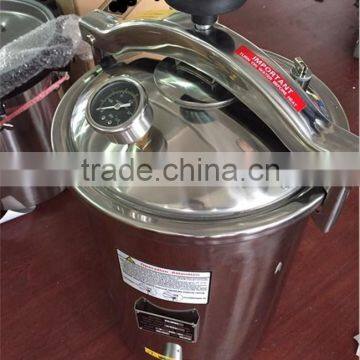 Rapid efficient PA-NM portable pressure steam sterilizer that electric or LPG heated 12liter mini autoclave