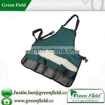 Green Field Garden Apron,Garden Apron with Tool Pockets