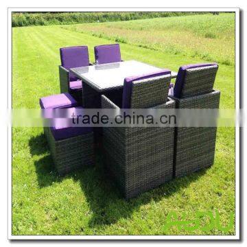 Audu Miami Purple Outdoor Garden Rattan Dining Set photo-5