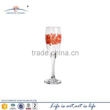 Festival Decoration Rose Red Custom Glass Goblet