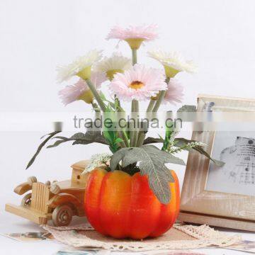 New design silk chrysanthemum pumpkin shape artificial decorative bonsai