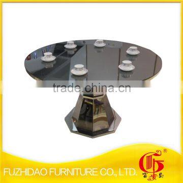 Upholstered Factory Price Stainless Steel Glass Top Table photo-3