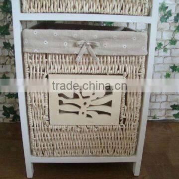 Modern Practical Tall White Wooden Cabinet With 2 Drawer photo-3