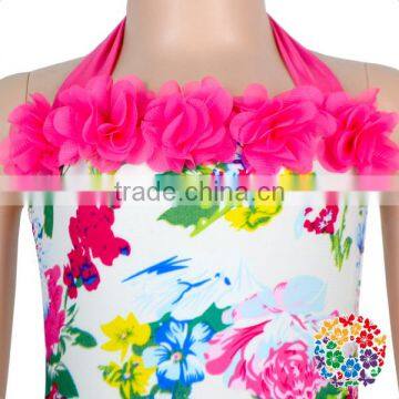 Lovely Kids Swimsuit Models Fancy Florals Ruffles Kids One Piece Swimsuit photo-4