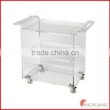 acrylic bar cart room service food trolley