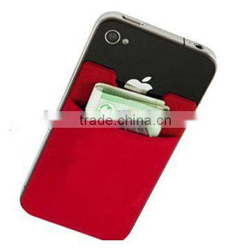 mobile phone silicone case wallet with 3m sticky for smart phone