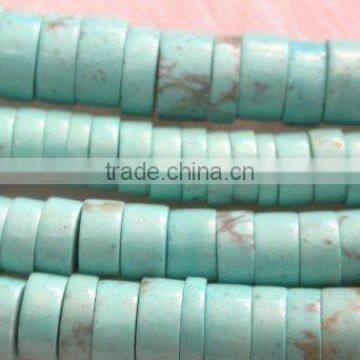 16" 4-8mm blue flat shaped natural loose turquoise beads