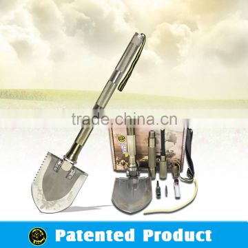 high tech forged camp shovel , multifunction tool for camping hikng garden didding ,imported material tool