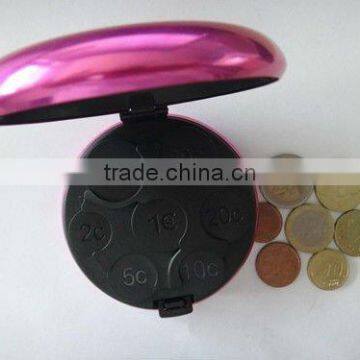 Aluminum Coin Box Aluminum Coins Wallet Aluminum EURO Coins Dispenser photo-2