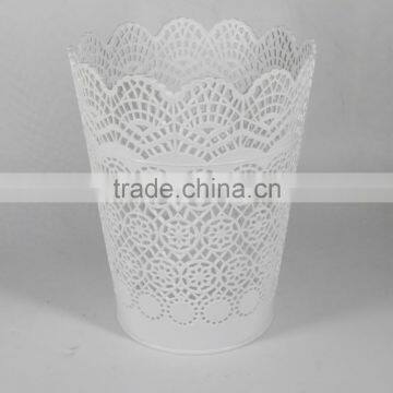 Plastic Round Hollow Out Office Trash Can Wastebasket photo-4