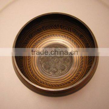 High Quality Symbolic Carved Healing Meditation Tibetan Singing Bowl