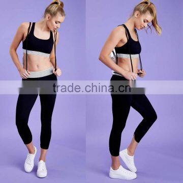 Wholesale Gym Clothing Brand Sportswear Women Cropped Sports Crop Tank Top & Leggings Sets Custom Bodybuilding Wear