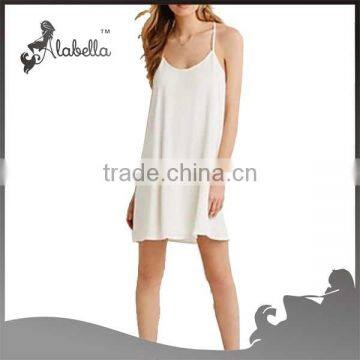 Sinslet Dress for Women Plain White Dress With Lace Back photo-2