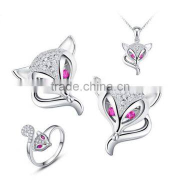 925 Sterling Silver Ruby Fox Stud Earrings Jewelry photo-2