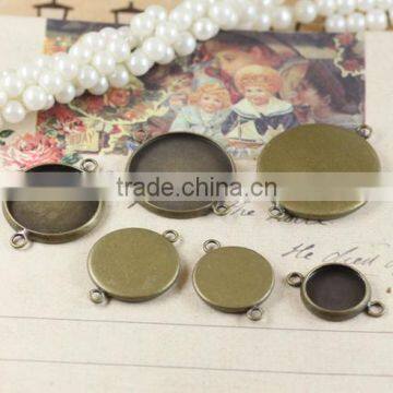 Mix Sizes Round Gemstone Bezel Charms Diy Round Metal Bezel Charms for Jewelry Pendant 2017 photo-2