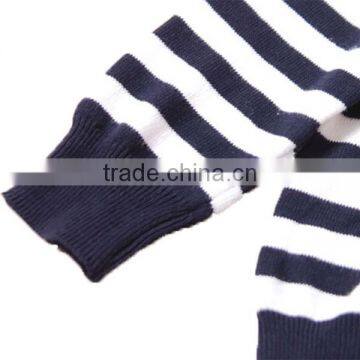 Turn Down Collar Children Stripe Knitting Patterns Sweater photo-4