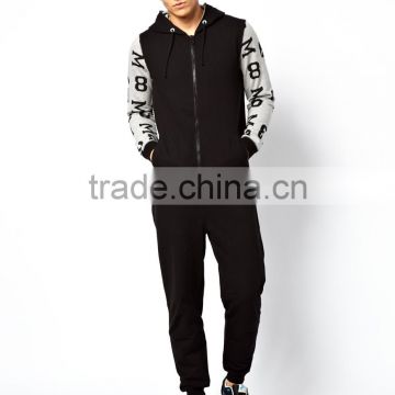 Wholesale adult onesie for men with print on sleeves