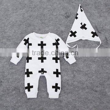 Baby Boy Girls Climb Clothing Romper New Fashion Cotton Design Garment Jumpsuit Set Hat Short-sleeved 2pcs Outfit Guangzhou Sale photo-3