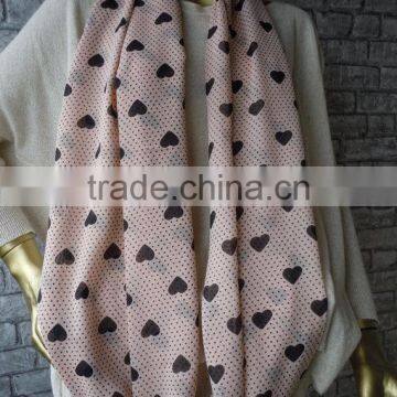 Valentine's Day Gift/ Infinity Circle Scarf, Women Heart Scarf, Infinity Cowl Scarf, Infinity Pink Heart Scarf, Women Fashion, g photo-2