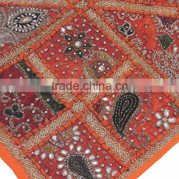 Orange India Floor Pillow Large Square Decorative Pillow Cushion 26 photo-4